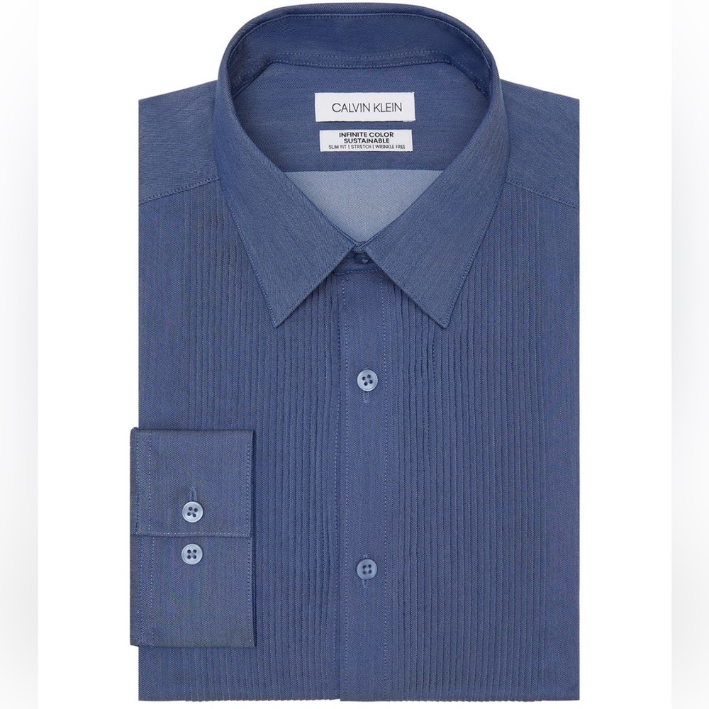 NWT Calvin Klein Infinite Color Sustainable Slim Fit Dress Shirt